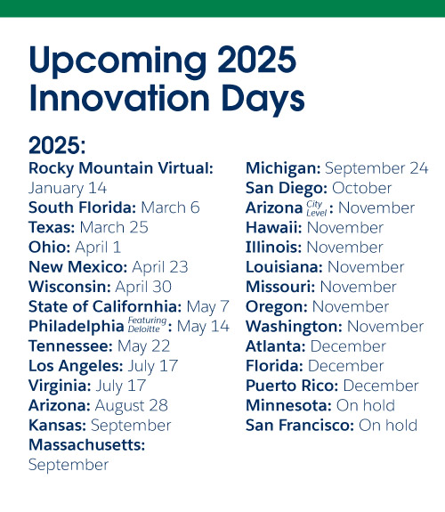 Upcoming Salesforce Innovations Days