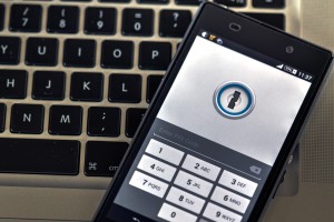 Phone with a lock screen showcasing secure mobility